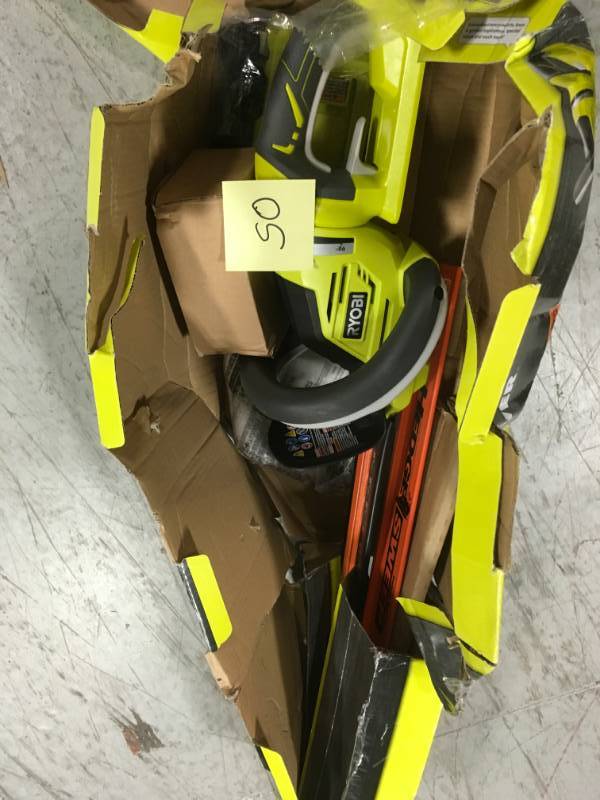 lot 50 image: RYOBI 24 in. 40-Volt Lithium-Ion Cordless Hedge Trimmer - 2.6 Ah Battery and Charger Included in very good condition