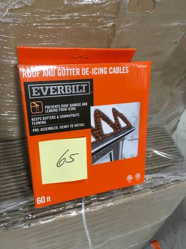 lot 65 image: EVERBILT 60ft Roof and Gutter De-Icing Cables 1001293494