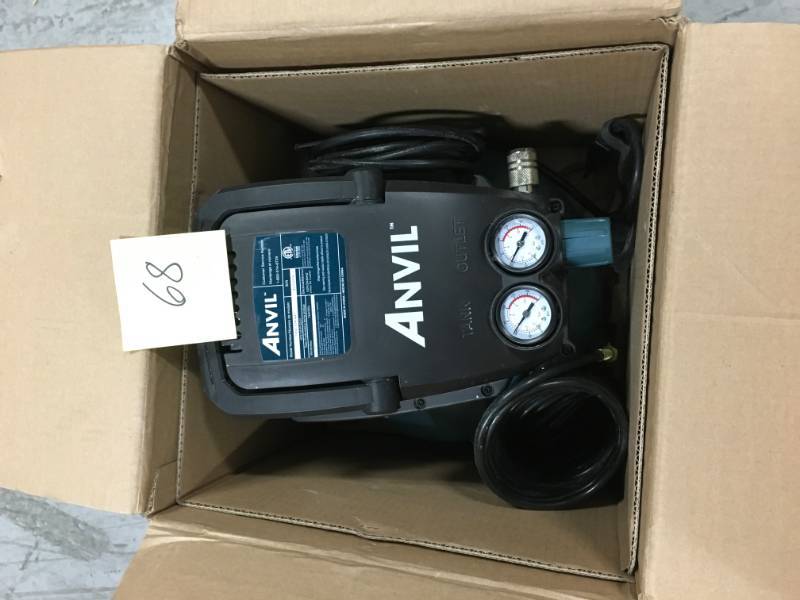 lot 68 image: ANVIL 2G Pancake Air Compressor with 7-Piece Accessories Kit