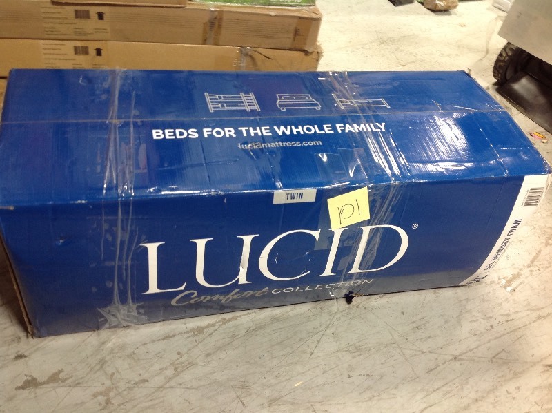 lot 101 image: Comfort Collection 10 in. Twin Gel Memory Foam Mattress - Firm by Lucid New