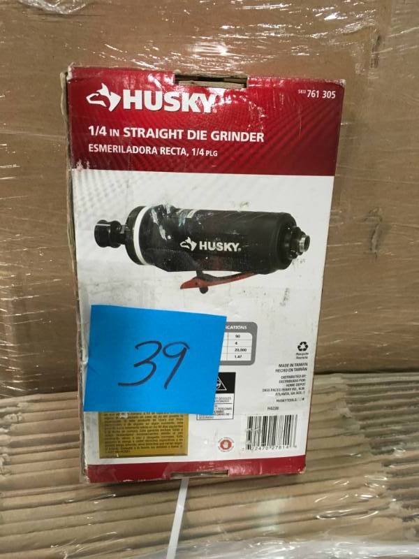 lot 39 image: Husky 14 in. Straight Die Grinder in good condition