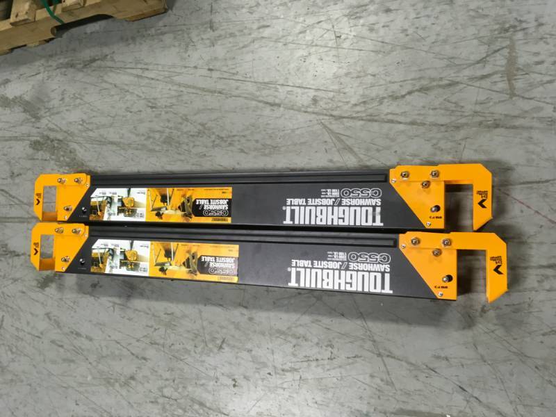 lot 60 image: TOUGHBUILT 42.4 in. W x 28.8 in. H Steel Sawhorse and Jobsite Table  1100 lb. Capacity in good condition