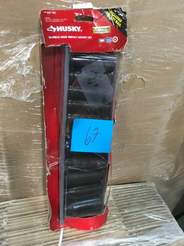 lot 67 image: Husky 12 in. Drive Deep Metric Impact Socket Set (11-Piece) in good condition