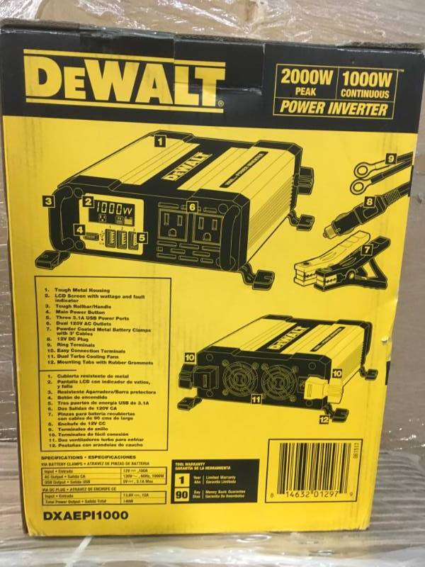 lot 81 image: DEWALT 1000-Watt Power Inverter in good condition