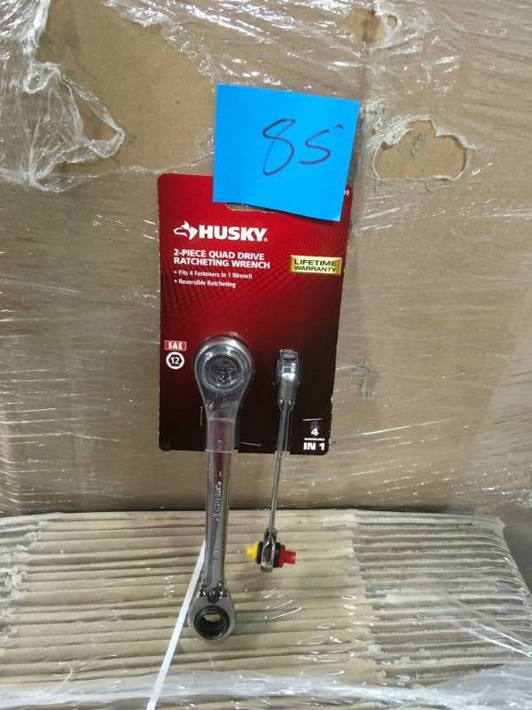 lot 85 image: Husky SAE Quad Drive Ratcheting Wrench Set (2-Piece) in good condition