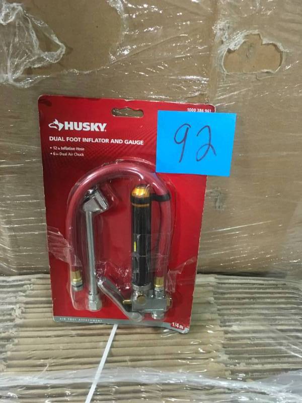 lot 92 image: Husky Dual Foot Inflator Gauge in good condition