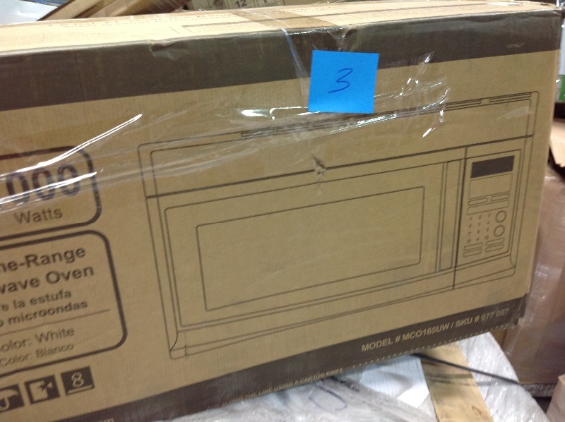 lot 103 image: Magic Chef 1.6 cu. ft. Over the Range Microwave in White not used