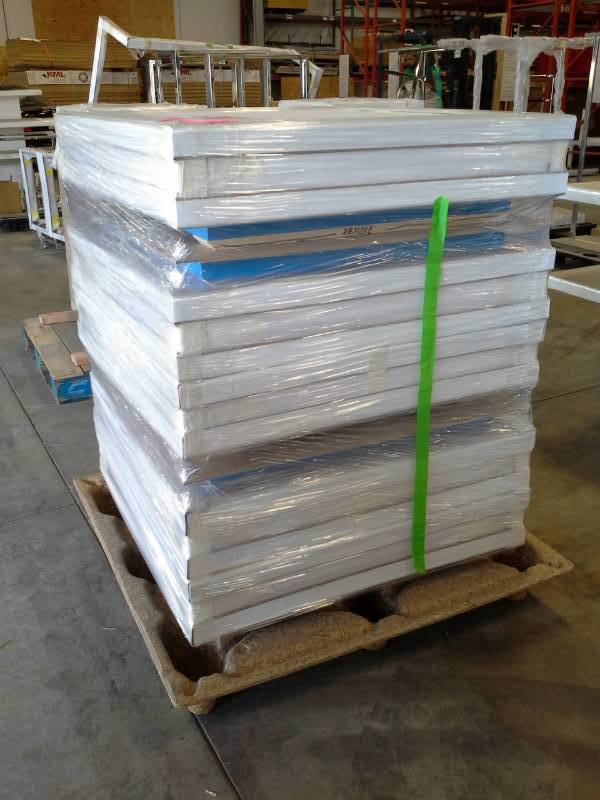 Lot of (5) Proscenium Non-Lit Glass Top Manquin Stand #8 Non-Directional Polished Super Mirror Stainless Steel