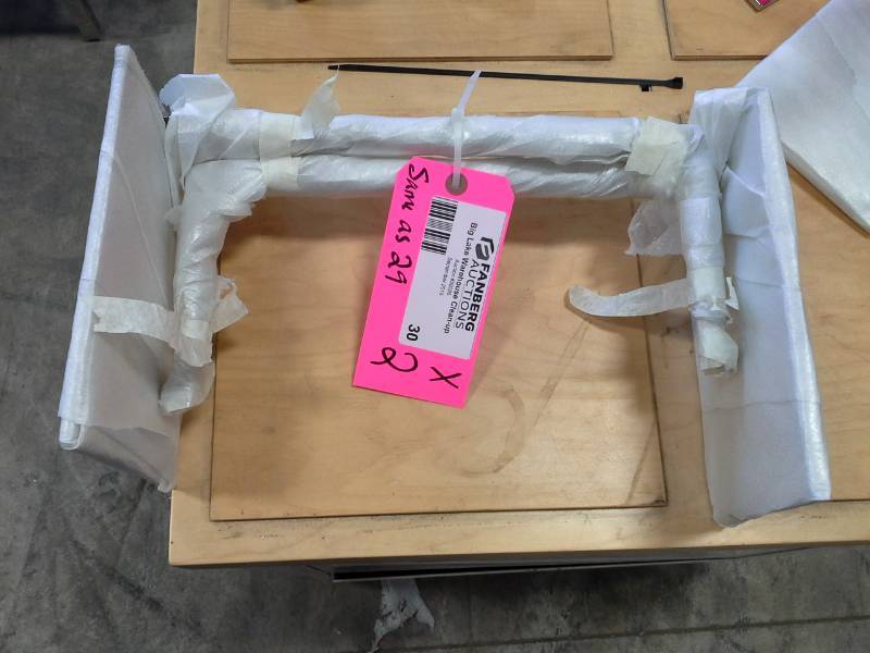 Lot of (2) Mirror Base Metal Display Rack Stands