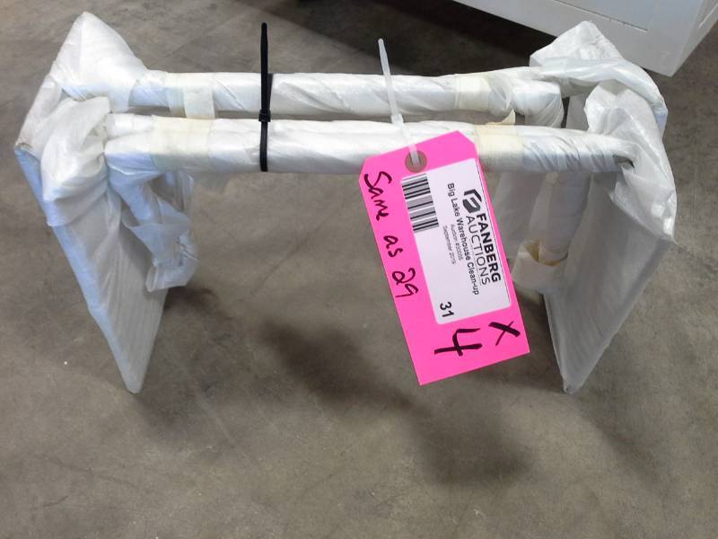 Lot of (4) Mirror Base Metal Display Rack Stands