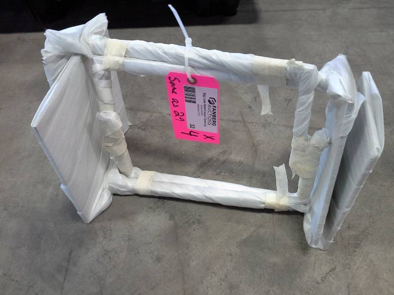 Lot of (4) Mirror Base Metal Display Rack Stands