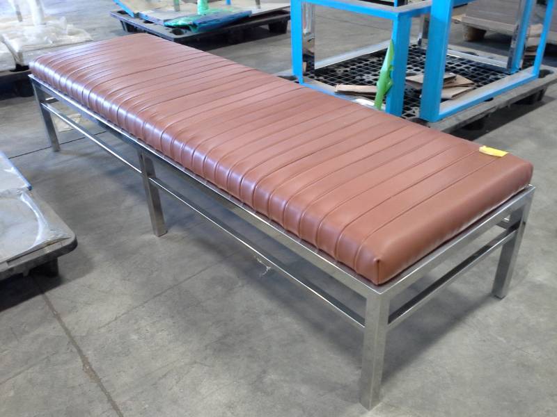 Metal Frame Padded Bench