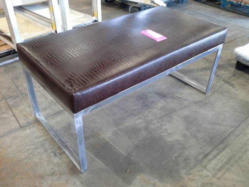 Metal Frame Padded Bench