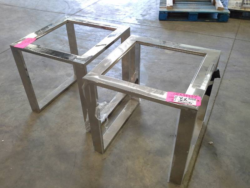 Lot of (2) Metal Frame Tables