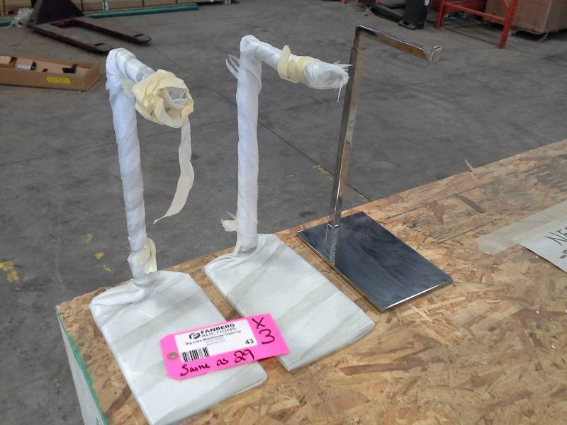 Lot of (3) Mirror Base Metal Display Rack Stands