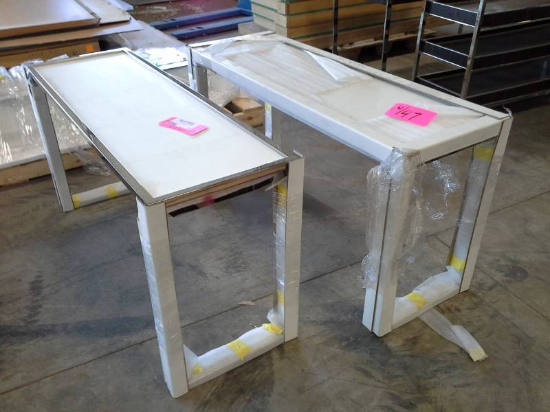 Lot of (2) Metal Frame Tables