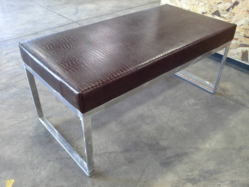 Metal Frame Padded Bench