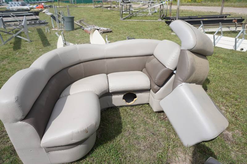Premier Pontoon Padded Furniture Section Nisswa Marine Used Boat