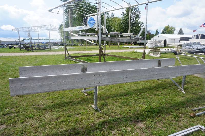 lot 50 image: Shore Station Brand 16 Wood Pontoon Lift Load Guides