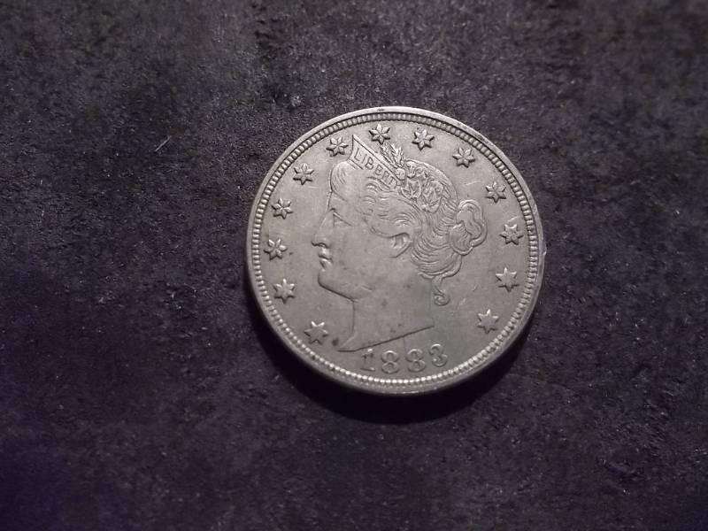 lot 46 image: 1883 V-Nickel With No Cents