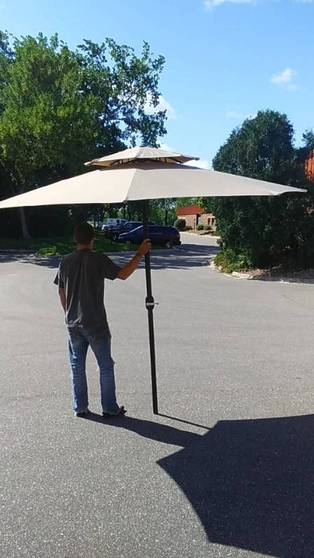 lot 9 image: (New) Khaki Patio Umbrella