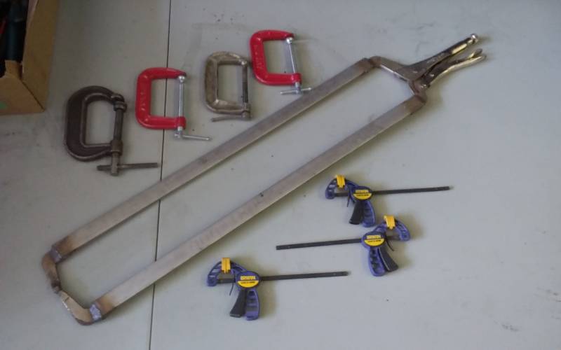 lot 55 image: C-Clamps, Mini Bar Clamps, Home-Made Big Vice Grip Clamp