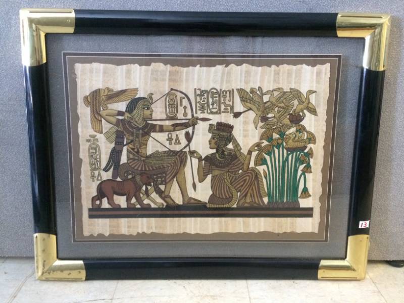 lot 13 image: The Tutankhamun Papyrus, Framed Picture with COA