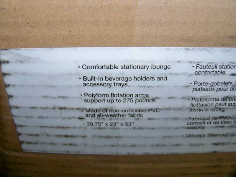 lot 46 image: Pool  Lake Water Lounging Chair - in Original, Open Box