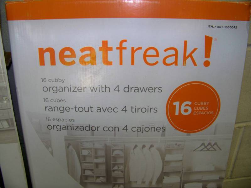 lot 77 image: neatfreak, Cloth Shoe Rack, neatfreak, Metal Shoe Rack and 4-Basket Vertical Organizer