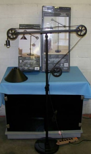 lot 70 image: (2 Floor Standing and 1 Table Top) Modern Deco Light Fixtures