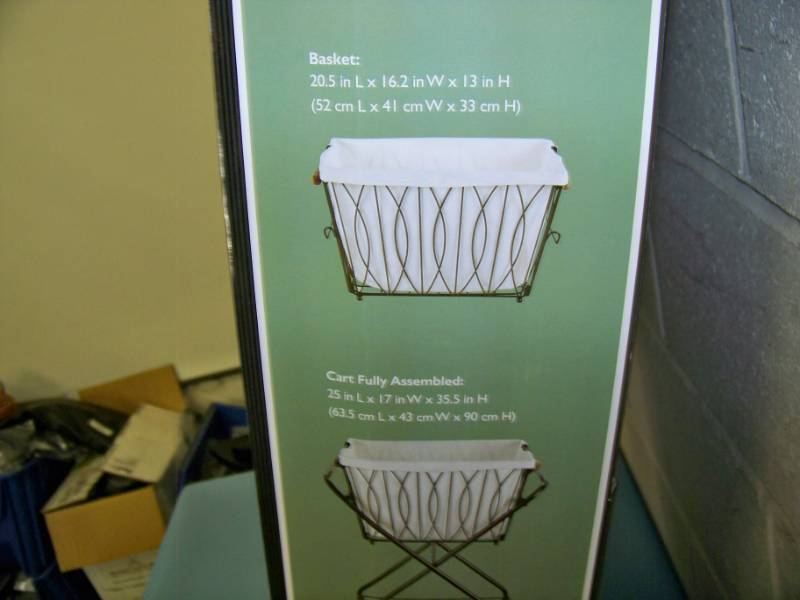 lot 71 image: Artesa, Verona, Laundry Cart with Removable Basket - NEW in Original box