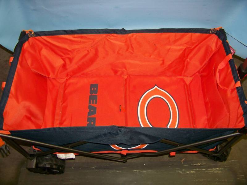 lot 88 image: Rawlings, Chicago Bears, 10 x 10 NFL Canopy and Wall in Original Box and Chicago Bears, NFL Collapsible Pull Wagon with Telescoping Handle