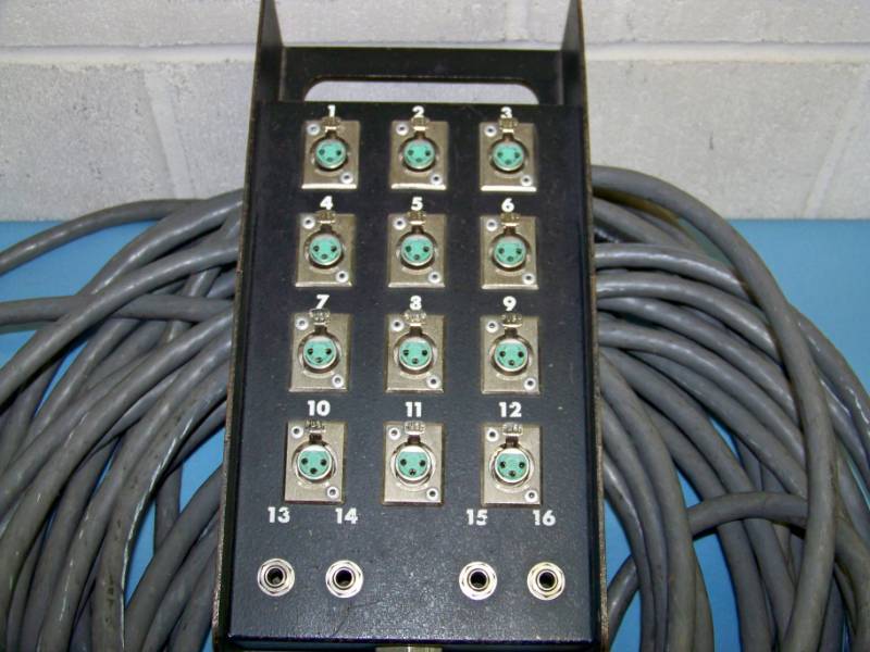 lot 74 image: Conquest USA, Multi-Channel Snake Box with Heavy-Duty Cable with XLR and 14 Connectors