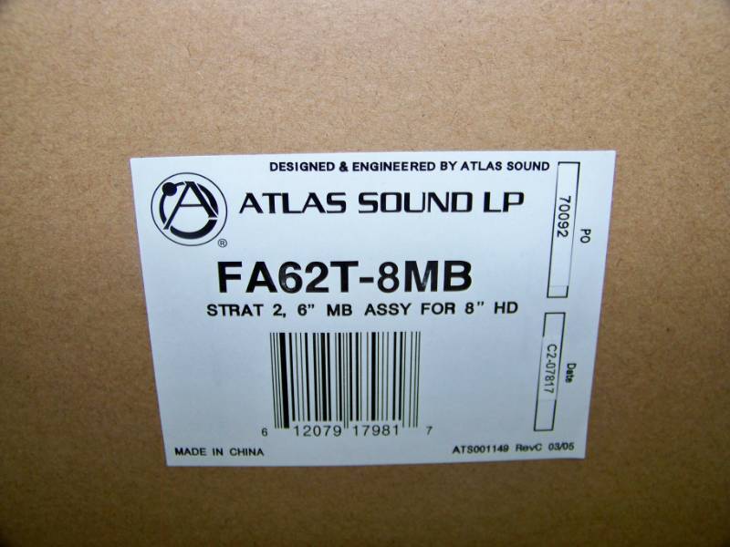 lot 23 image: (4) Atlas Sound, FA62T-8MB, Speakers - NEW in Original Boxes