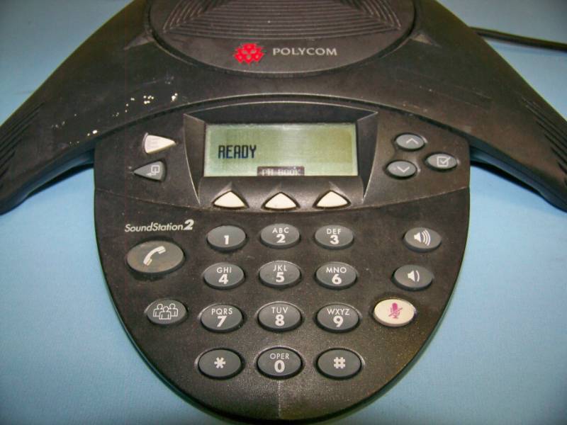 lot 43 image: Polycom, SoundStation 2, Conference Telephone  Phone and Power Supply