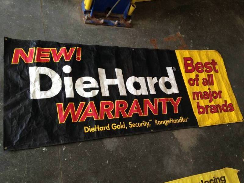 lot 7 image: Auto Shop signs & banners (Die hard, Monroe, Goodwrench)