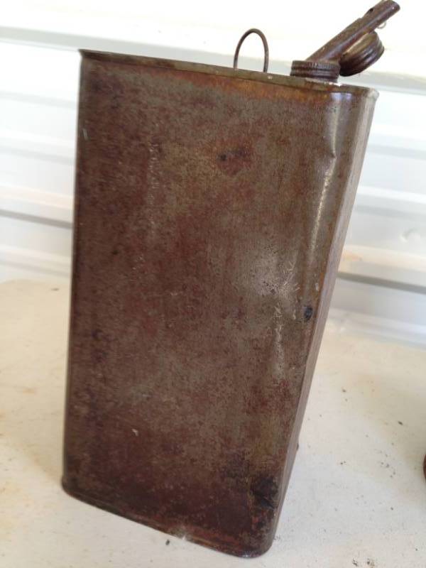lot 13 image: 2 Antique greaseoil cans (Coast to Coast)
