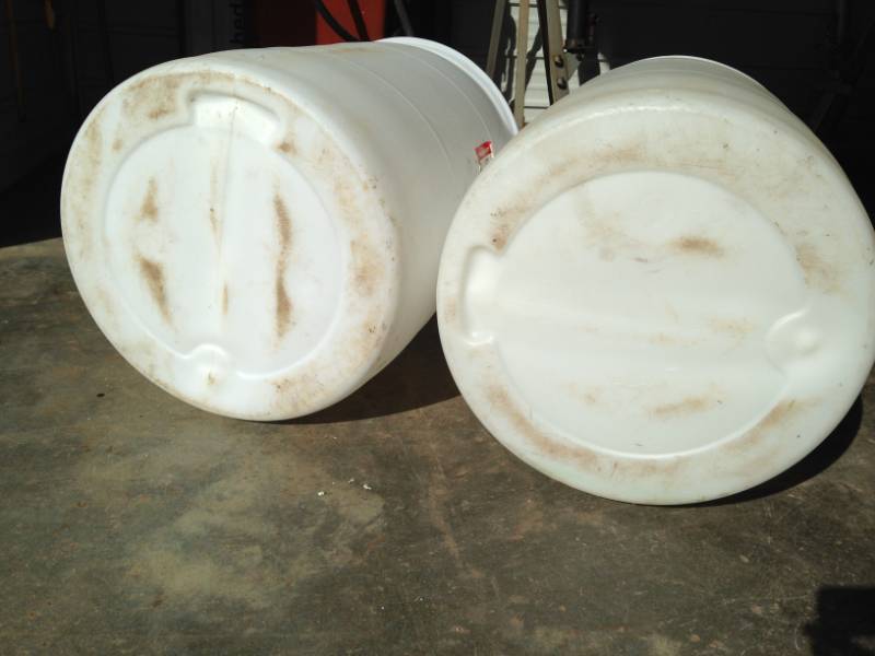 lot 73 image: Five (5) 55 Gallon Plastic Barrels