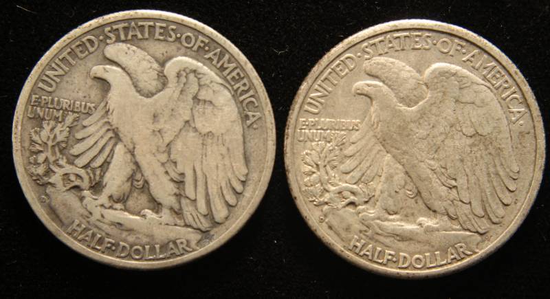 lot 18 image: 2 WALKING LIBERTY HALF DOLLARS 1941-D 1942-D