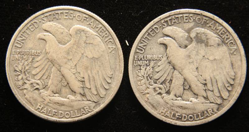 lot 23 image: 2 WALKING LIBERTY HALF DOLLARS 1942 1942-S
