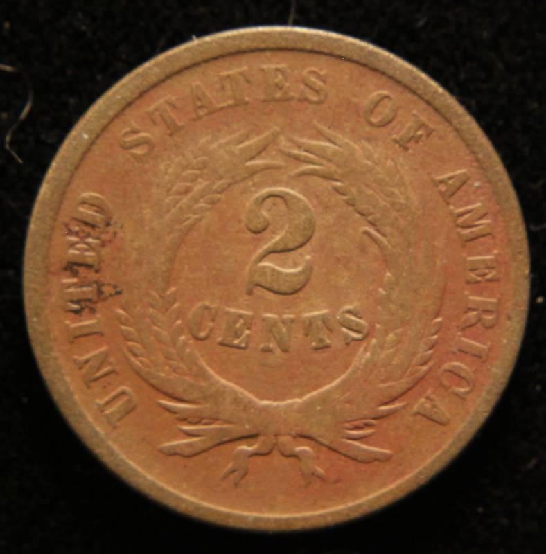 lot 25 image: 1865 US TWO CENT PIECE