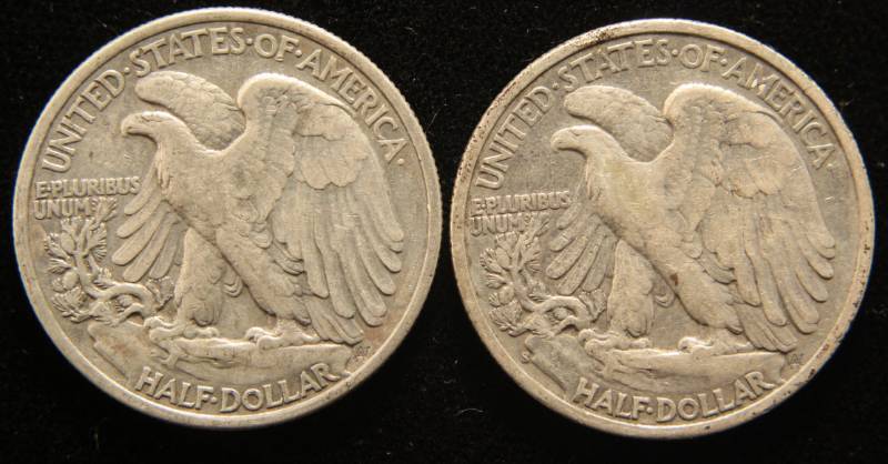 lot 26 image: 2 WALKING LIBERTY HALF DOLLARS 1943 1943-S