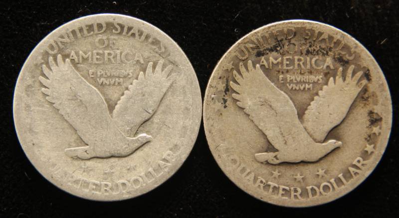 lot 29 image: 2 STANDING LIBERTY SILVER QUARTERS 1925 1926