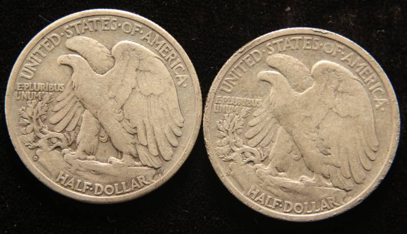 lot 36 image: 2 WALKING LIBERTY HALF DOLLARS 1945-D 1946-D