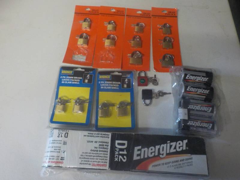 lot 67 image: Padlocks and size D Batteries...