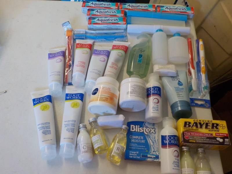 lot 89 image: Foot Works, toothpaste, tooth brush...