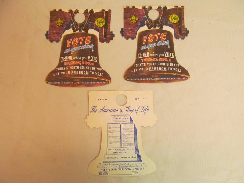 lot 29 image: vintage Boy Scout Hangers