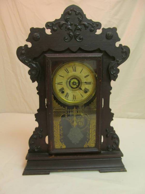 lot 99 image: Antique 8 day clock