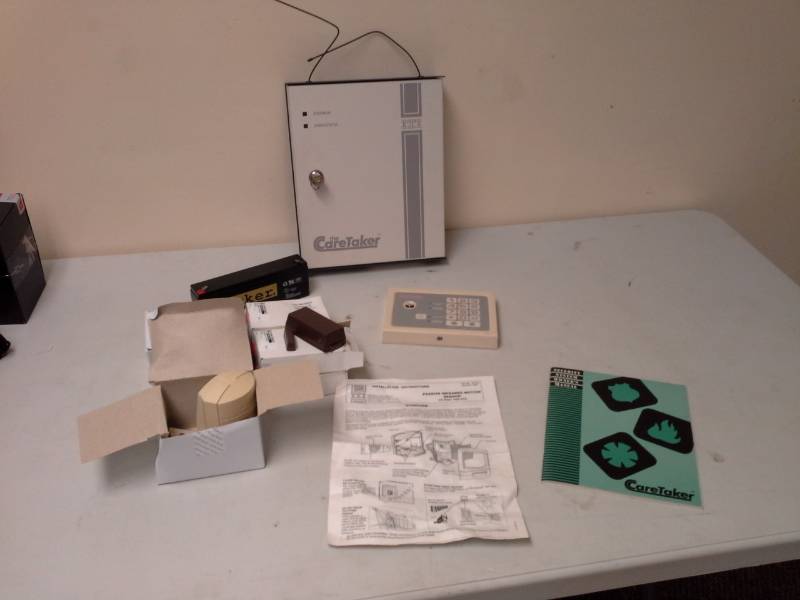 lot 112 image: Caretaker Security System, Household Fire and Burglary Warning System Control Unit Panel Boxes 60-134, Keypad, Manuals