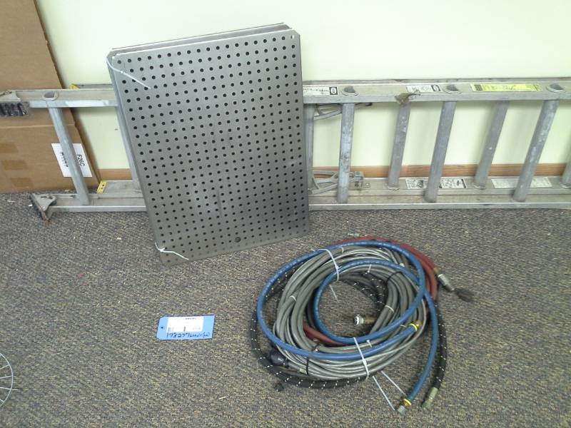 lot 2136 image: Lot of (2) 19x27in. Stainless Steel Filter Panels, Pressure Hoses with Connections